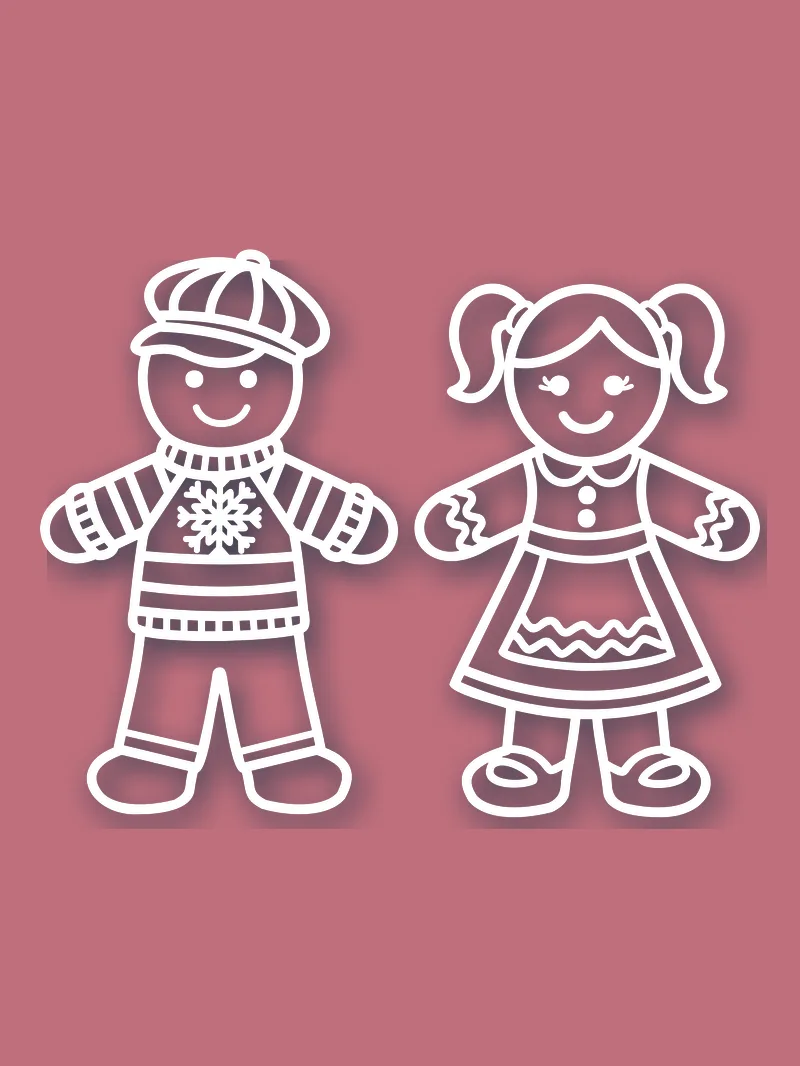 Gingerbread People Cut File